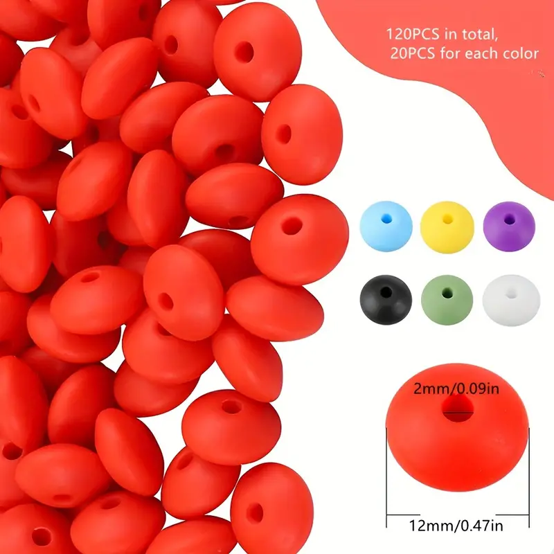 Total Silicone Loose Beads Bulk Round Assorted Beads For - Temu