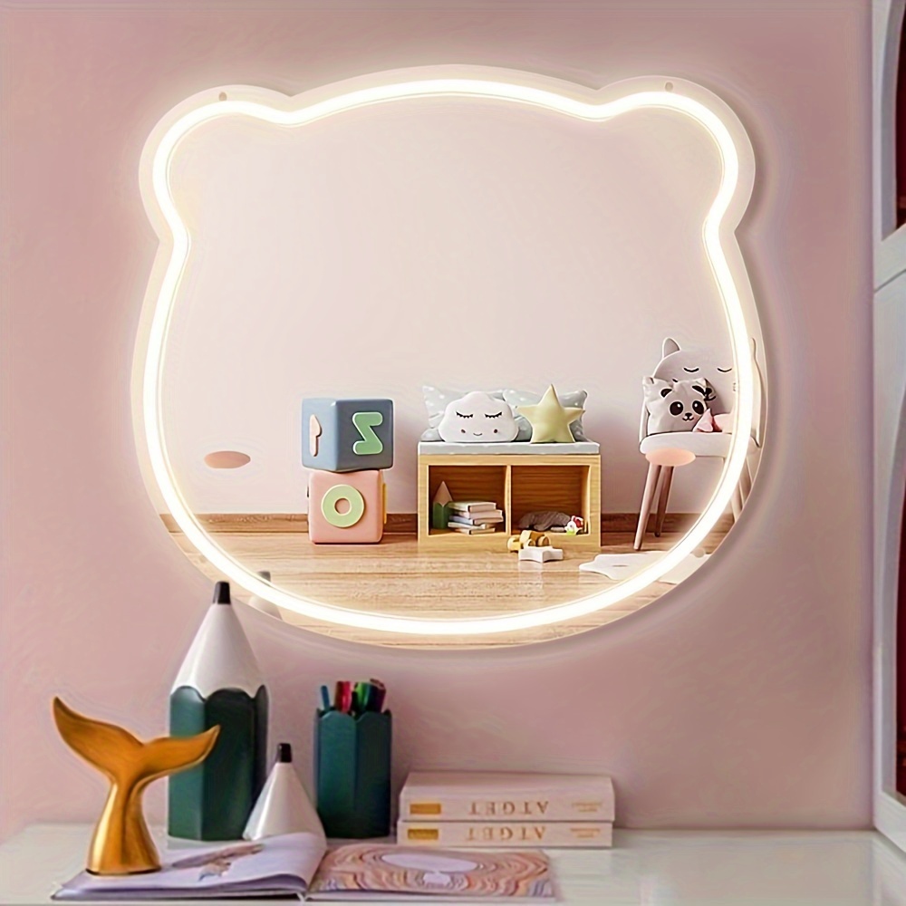 1pc Miroir Neon Ours Fond De Photo Mural Toilette Salle De - Temu Canada