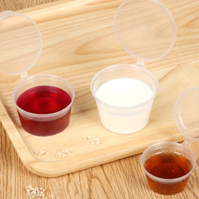 Disposable Short Cups With Lids For Condiments And Dipping - Temu