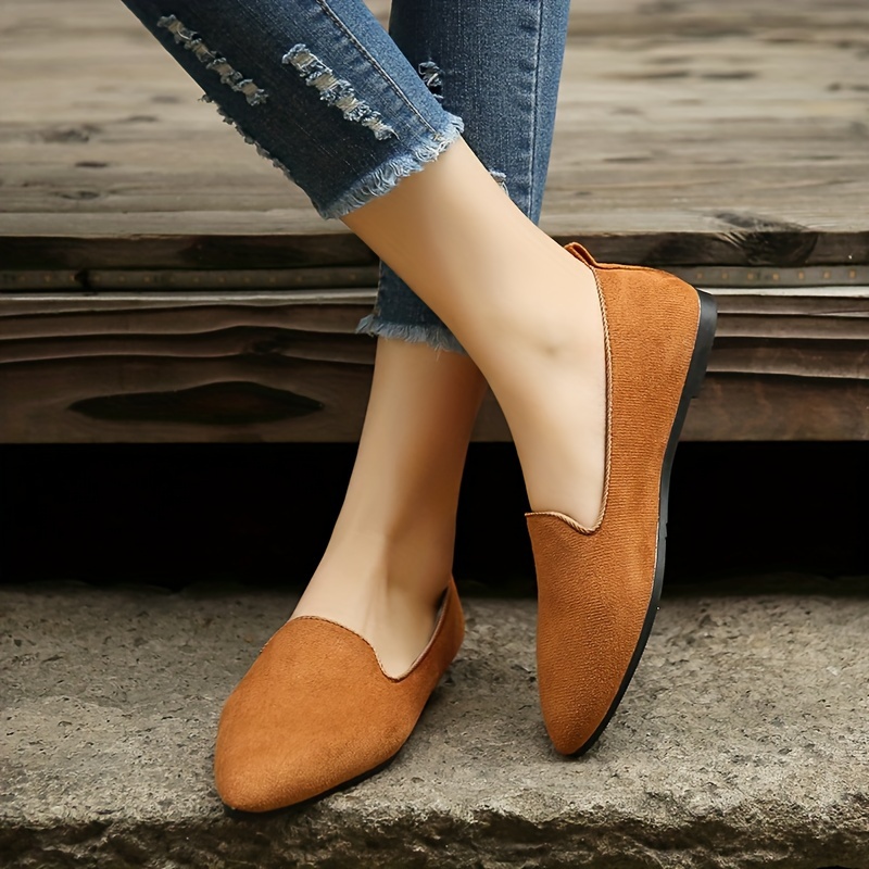 Zapatos Planos Minimalistas Color Sólido Mujer Zapatos - Temu
