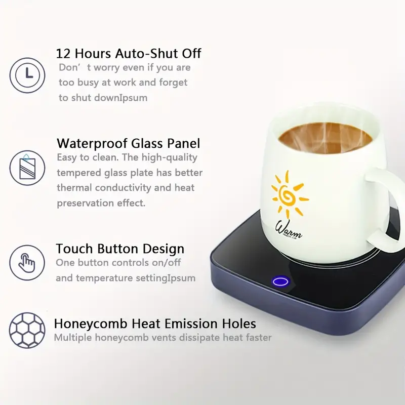 Coffee Mug Warmer with Cup for Desk Auto Shut off Mug Warmer with