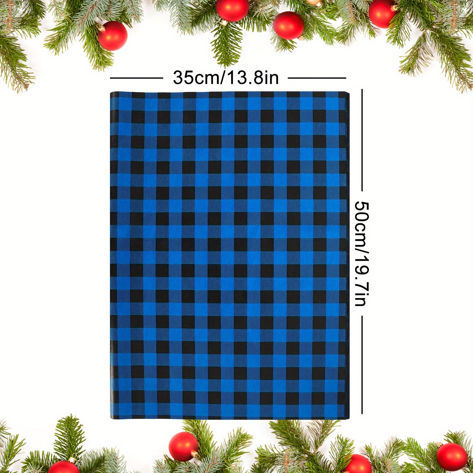 Buffalo Plaid Tissue Paper Christmas Blue Black Buffalo - Temu