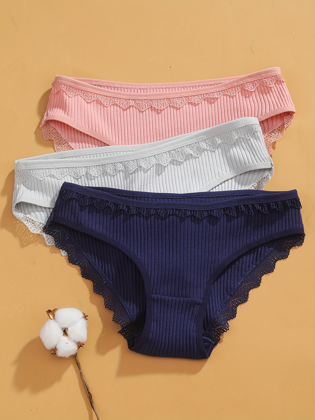 3Pcs/Set Women's Panties Cotton Breathable Panty Sexy Briefs
