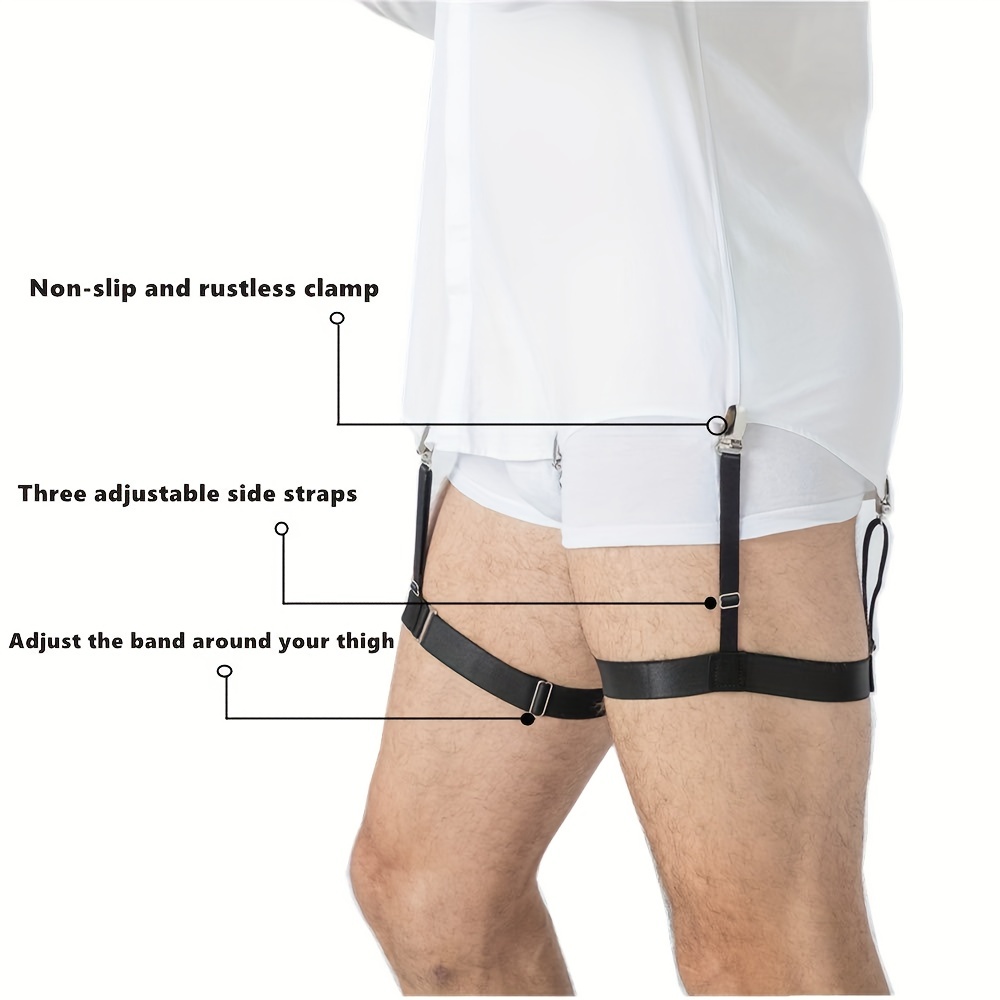 2pcs Pack Mens Shirt Stays Upgrade Adjustable Elastic Garter