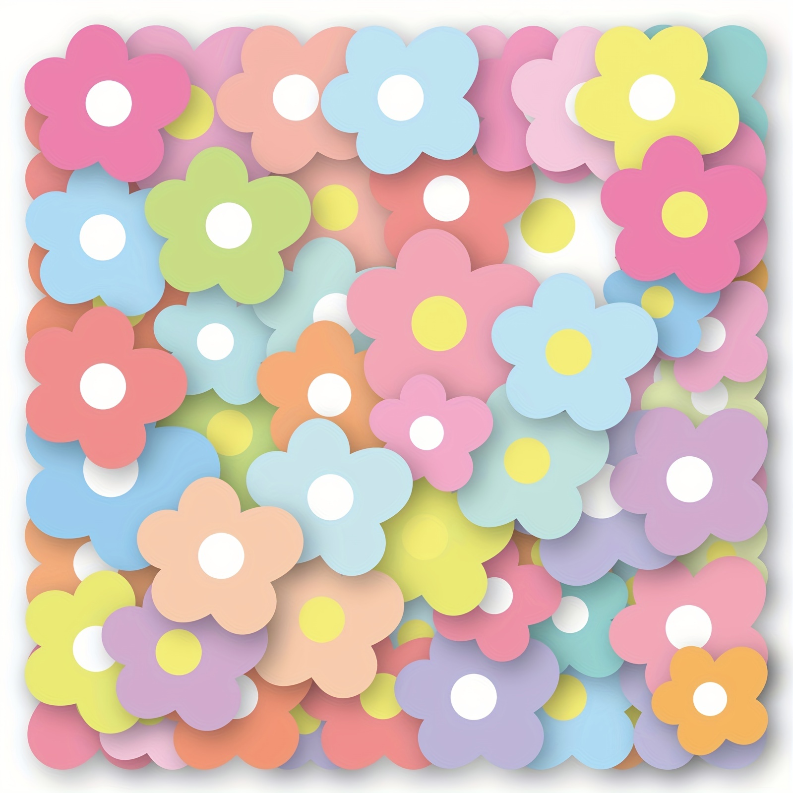 Blumenaufkleber Retro Dots