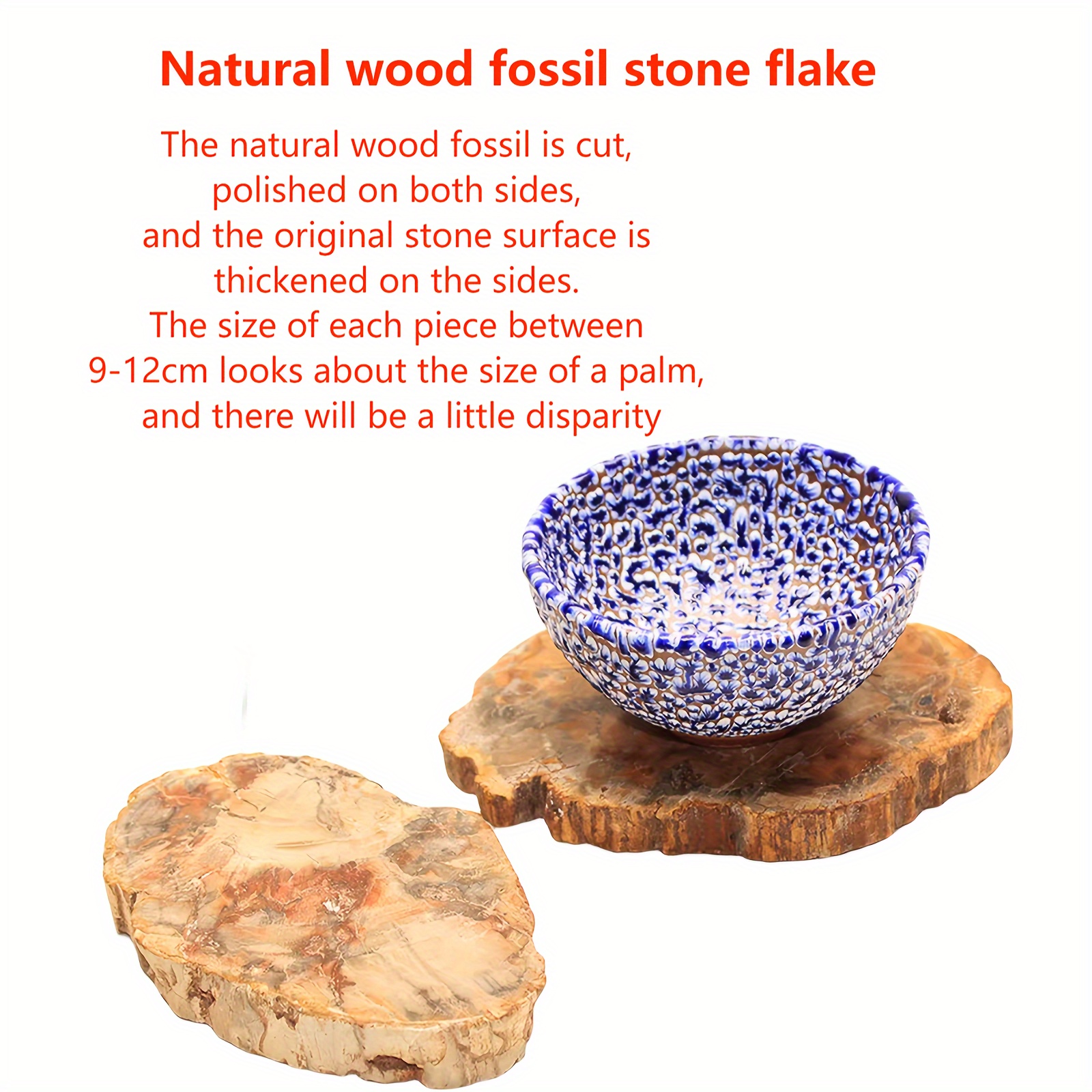 natural wood pieces slice decorative polished