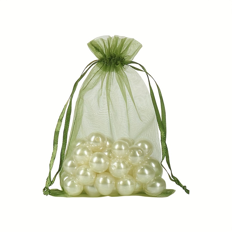 Olive Green Organza Drawstring Bags Candy Mesh Gift Bags - Temu