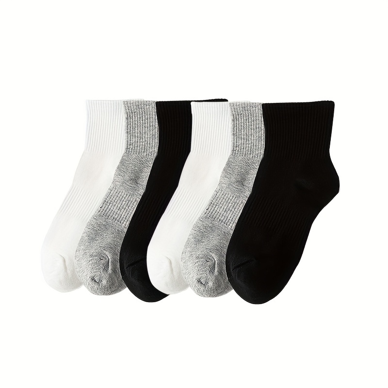 Calcetines casuales para hombre con estampado de estrellas y rayas blancas  (paquete de 5), Negro, Blanco