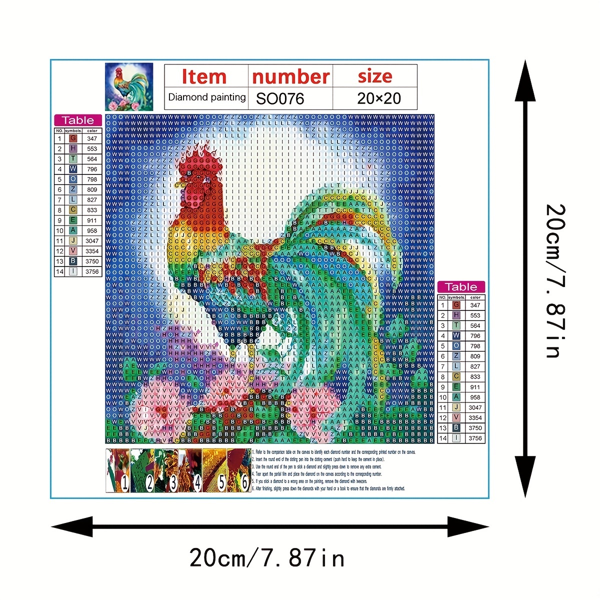 5D DIY Diamond Painting For Beginners Frameless Chicken Diamond Painting  For Living Room Bedroom Decoration 11.81*15.75inch