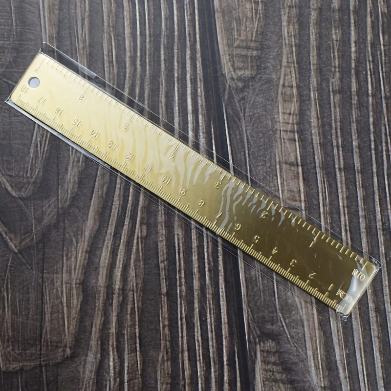 Tianse Brass Ruler Double Scale Straight Ruler Metal - Temu