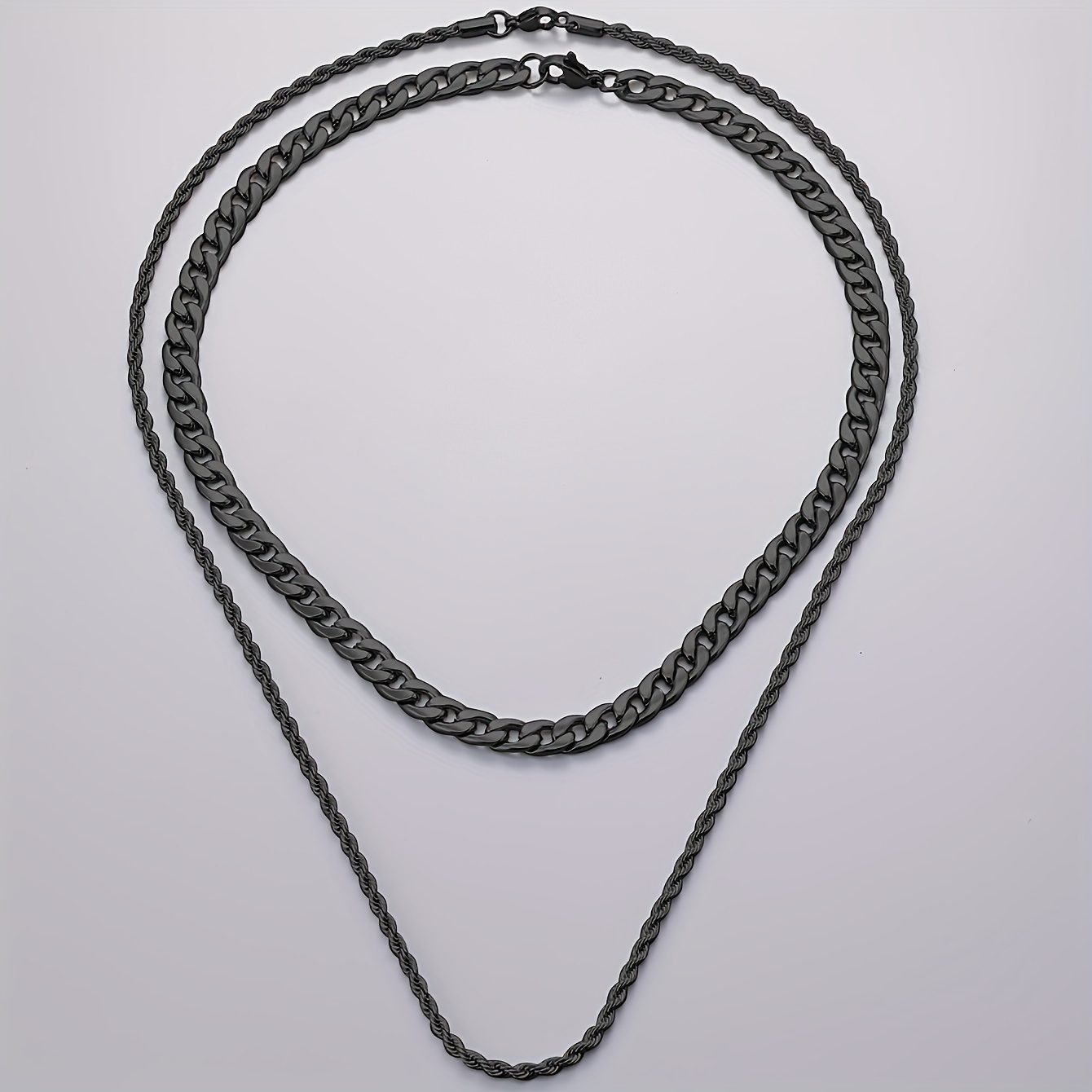 2pcs Men's Stainless Steel Necklace Set