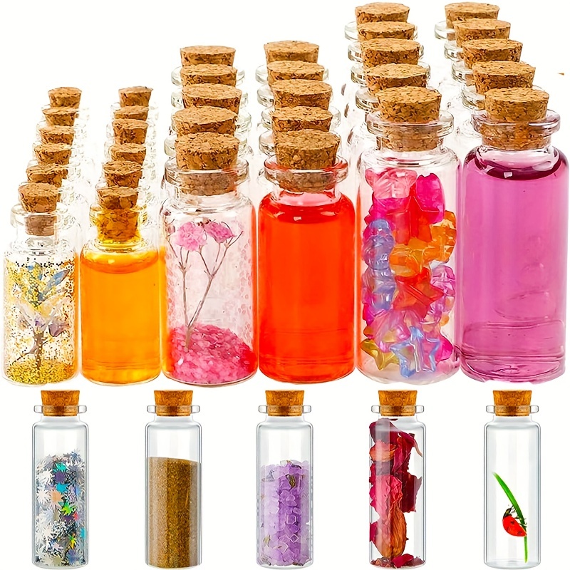 Clear Glass Jars With Cork Stoppers - Perfect For Weddings, Birthdays, And  Holiday Decorations - Includes Labels And Stickers - Temu