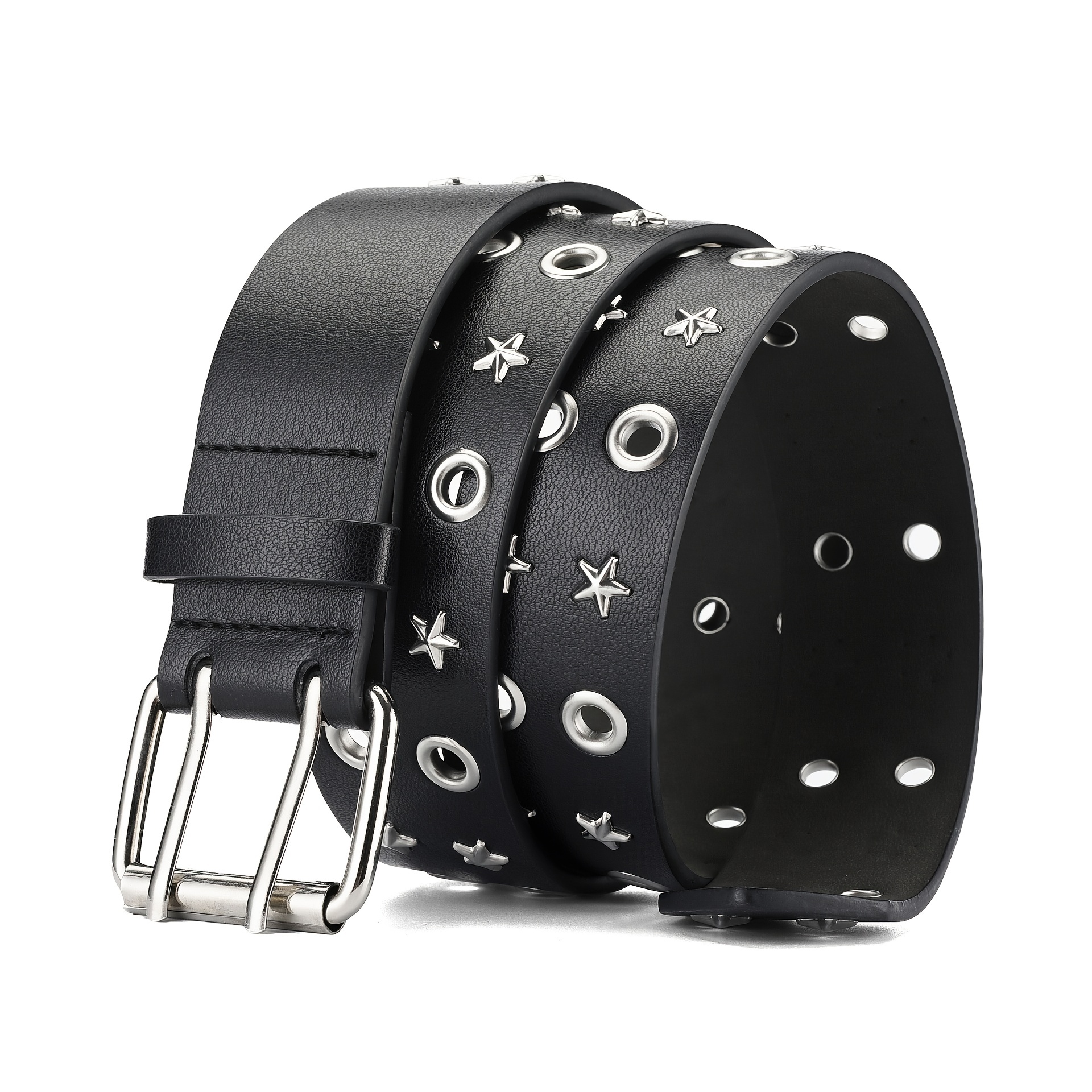 Ceinture CUIR - Rivets Double Rang - Rock A Gogo