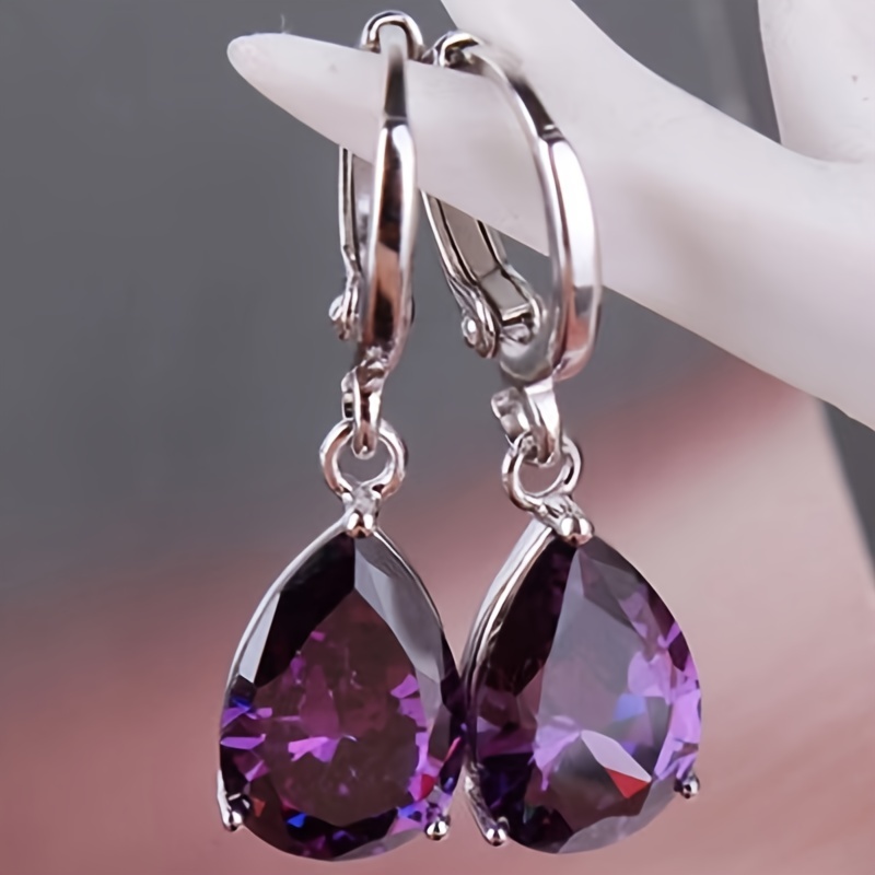 Multicolor Teardrop Zircon Drop Dangle Earrings