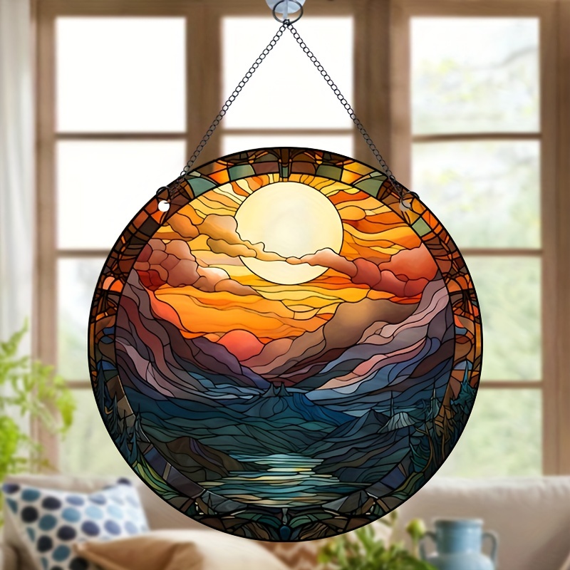 1pc Acrylic Round Decorative Pendant For Home Or Outdoor, With The