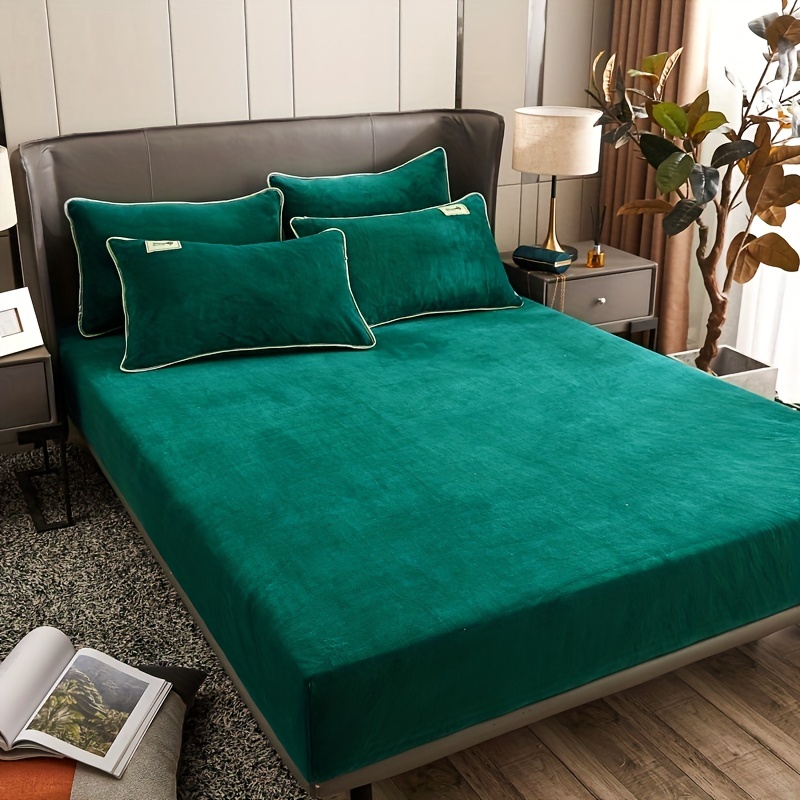 Soft Fleece Fitted Sheet for Bedroom and Hotel, Dustproof, Hypoallergenic