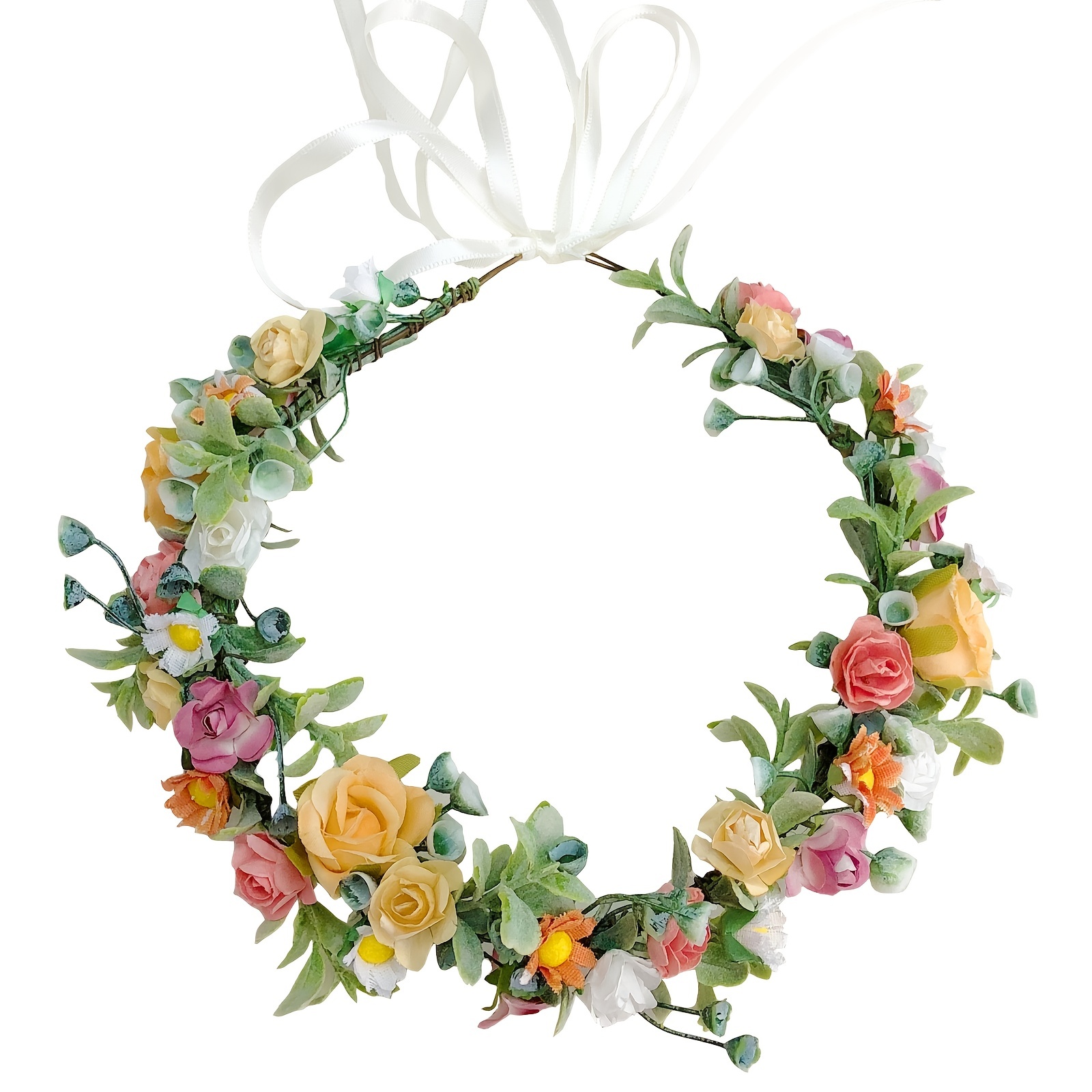 Rose Rattan Wreath Headband Sweet Hair Accessories