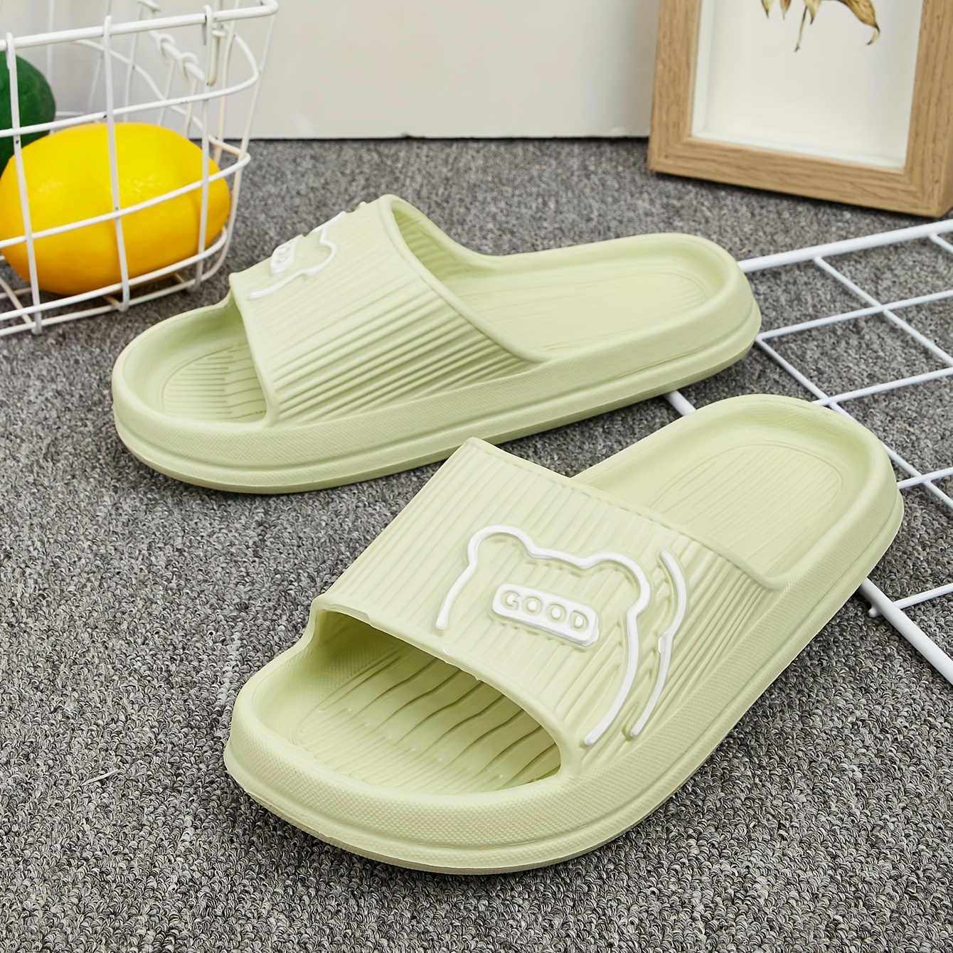 Cute Cartoon Slippers For Boys And Girls, Non Slip Lightweight Quick Drying Open Toe Slippers For Indoor Shower Pool, All Seasons