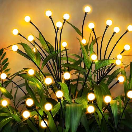 outdoor solar firefly swaying light for garden yard patio pathway decorations outdoor solar firefly lights 8led 27inch 1 2 4 6 pack