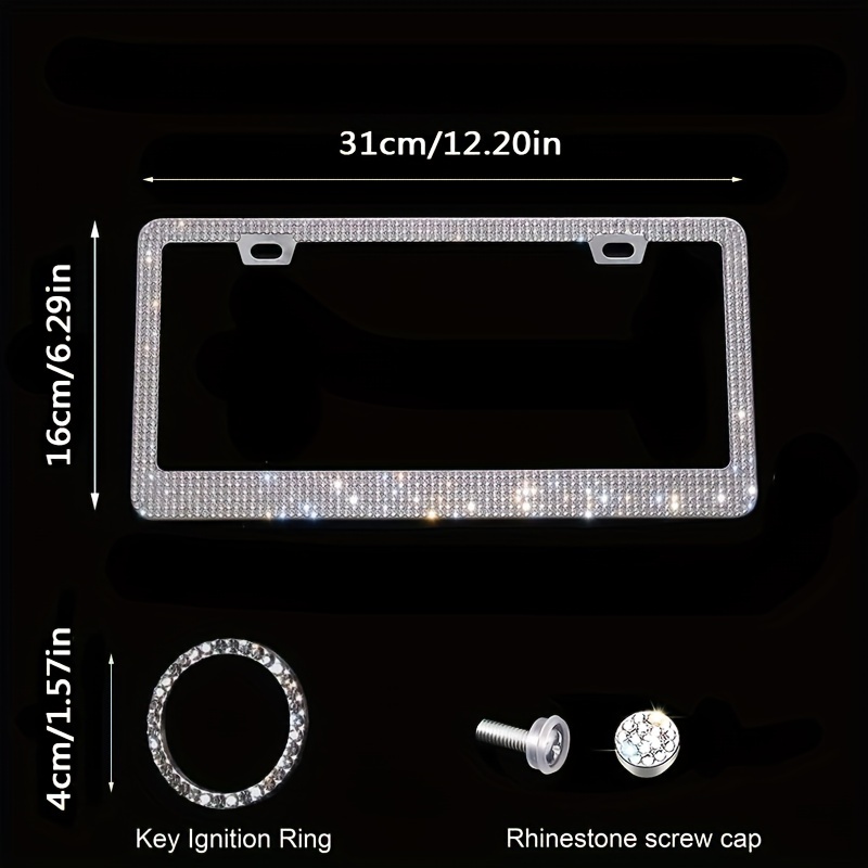 Rhinestone license deals plate cover