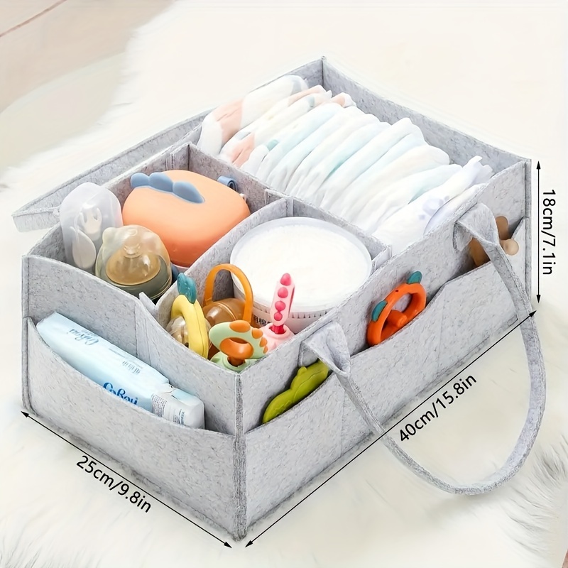 1PC Baby Diaper Storage Bag, Portable Travel Waterproof Nappy Organizer Bag  with Handle