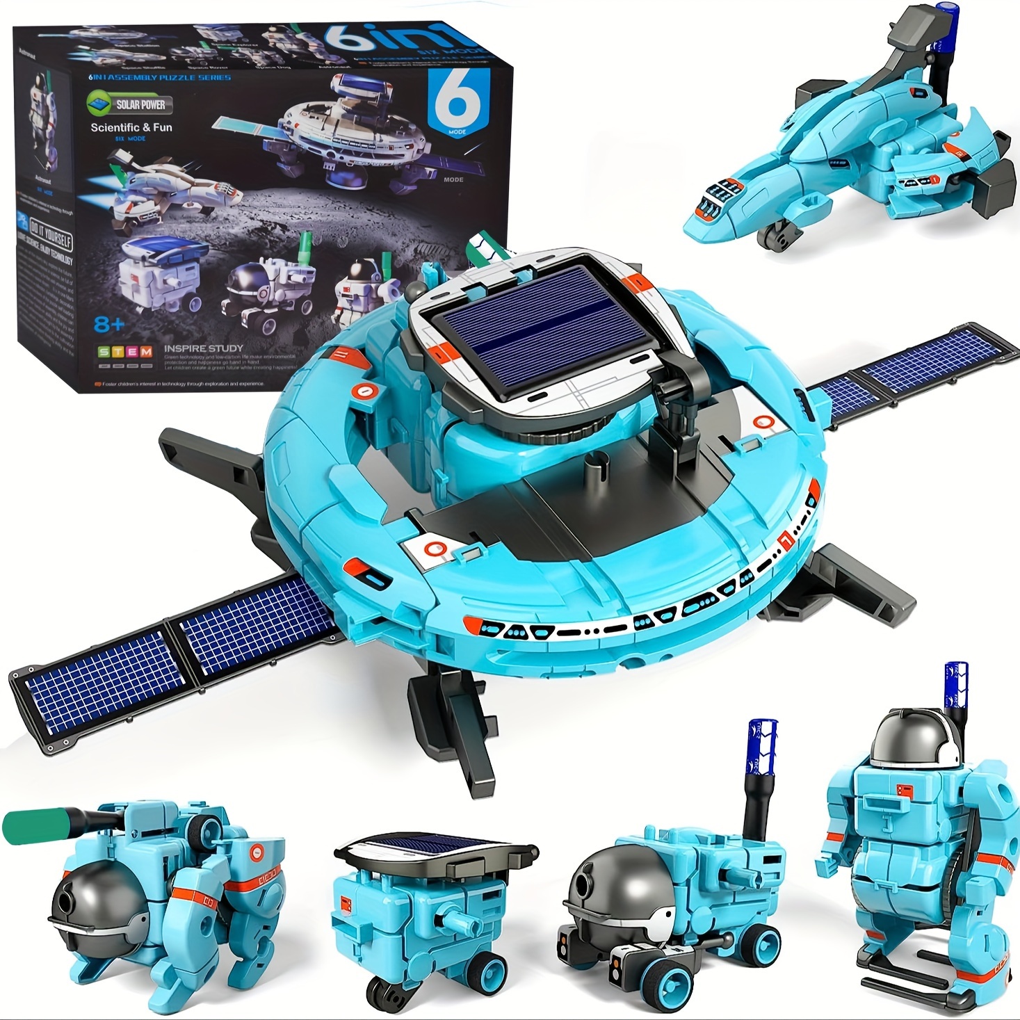 Solar Robot Kit for Kids Age 8-12, Stem Building Toys,12-in-1 Build Your Own Robot with Solar Panel & Battery Power, Science Engineering Christmas