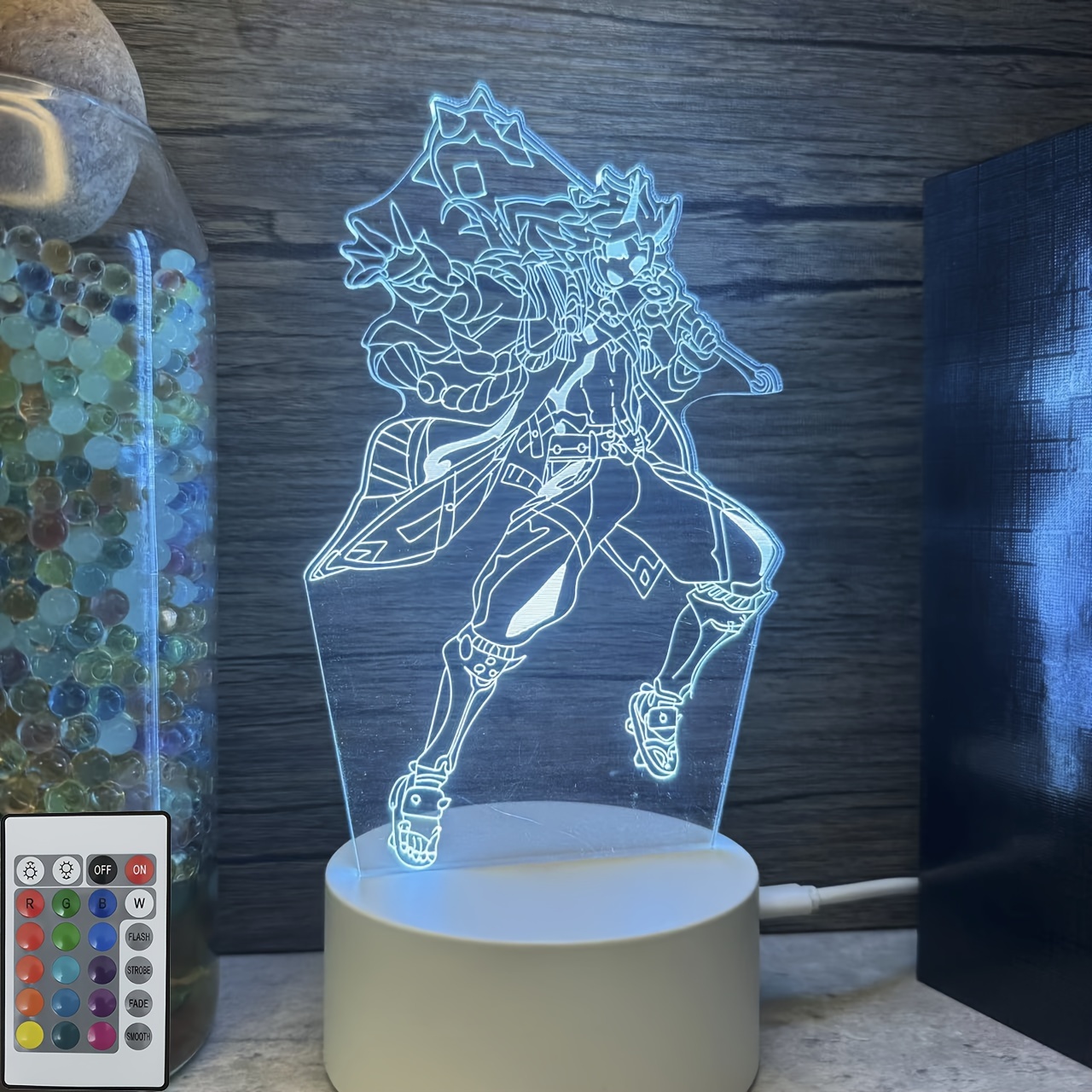 LED 3D Night Lights Acrylic Touch Lights for Bedroom Table Lamps