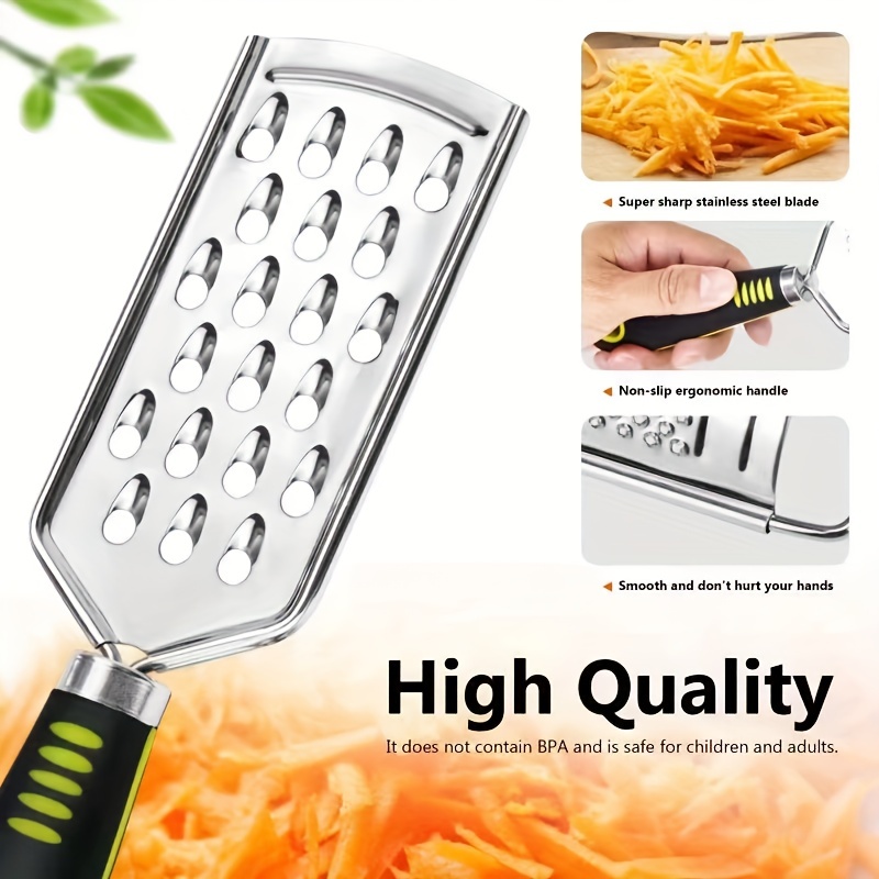 Cheese Grater, Vegetable Grater, Parmesan Cheese Grater, Fruit Grater,  Garlic Grater, Chocolate Grater For Fruits Vegetables, Ginger Grater, Cheese  Shredder, Stainless Steel Grate With Clean Brush, Kitchen Tools - Temu