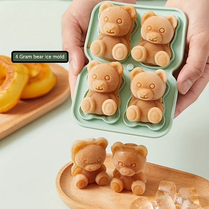 Cute Bear Ice Cube Mold Flexible Silicone Tray For Easy - Temu