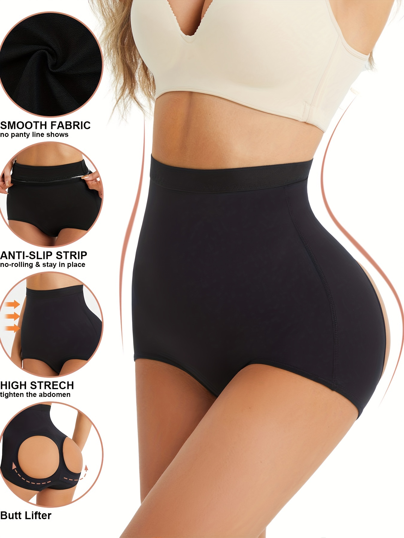 Vaslanda Womens Firm Tummy Control Butt Lifter Shaper Shorts High