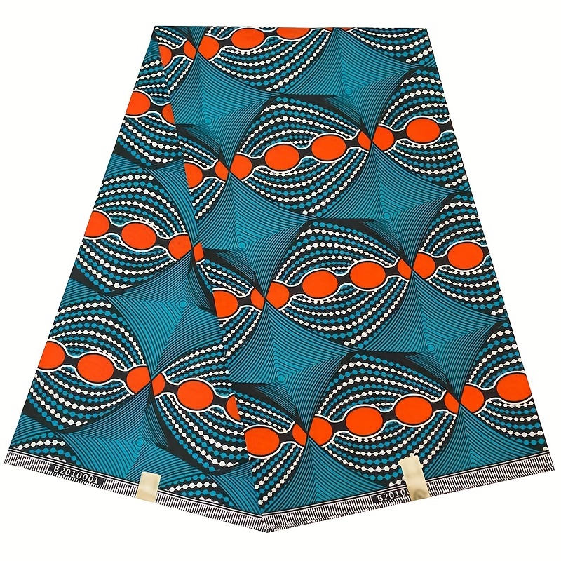 6 Yards African Fabric Golden Powder Ankara Cotton Fabric For Sewing