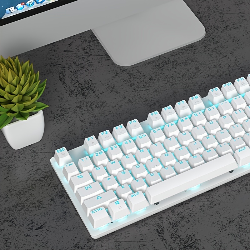 Tastiera Meccanica 104 Tasti Wired Gaming Ice Blu-ray Pbt Keycap Per  Periferiche Per Notebook Per Computer Chiave Completa Nessun Conflitto, Alta Qualità E Conveniente