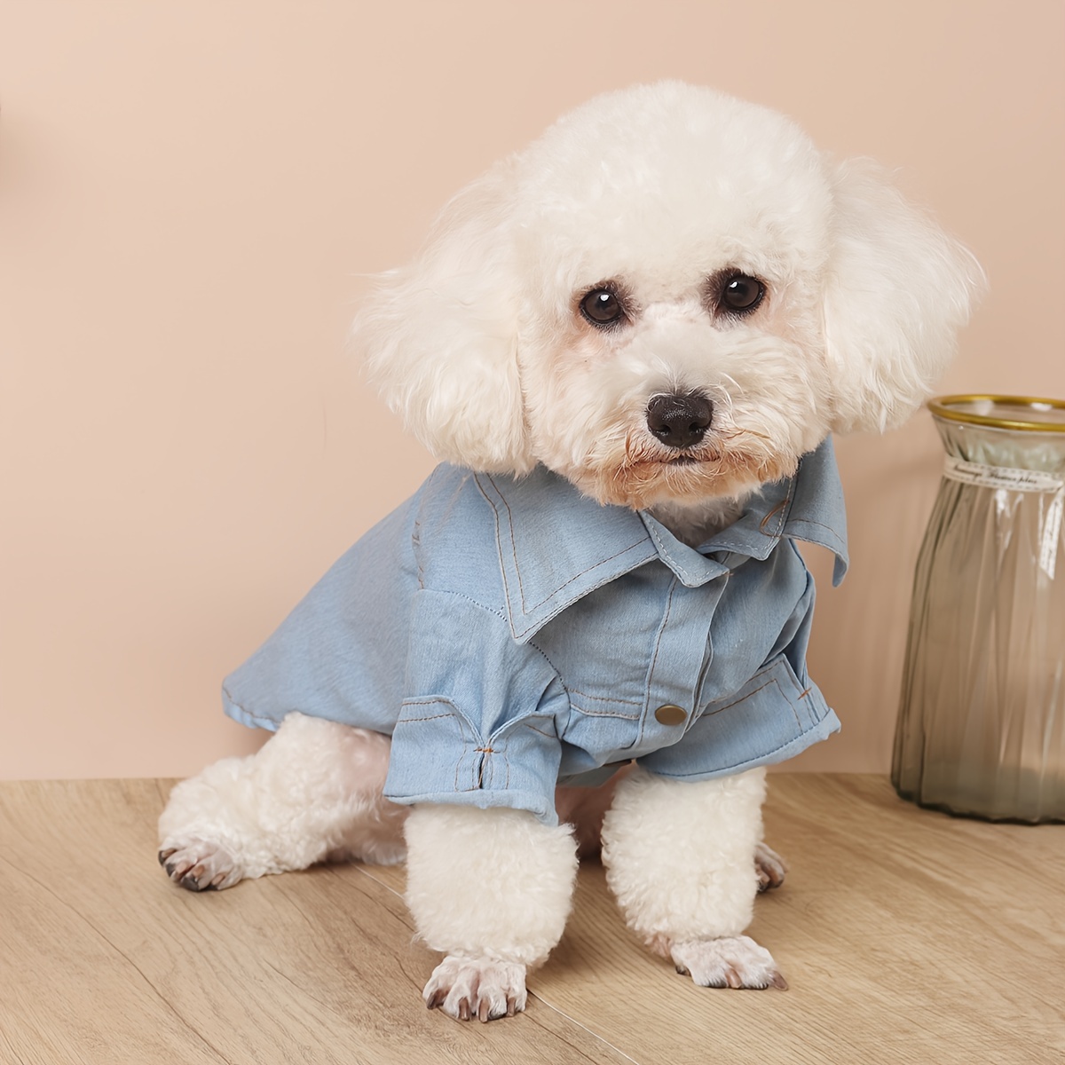 Cute Simple Pet Clothing With D Ring Polyester Dog Denim Temu New Zealand