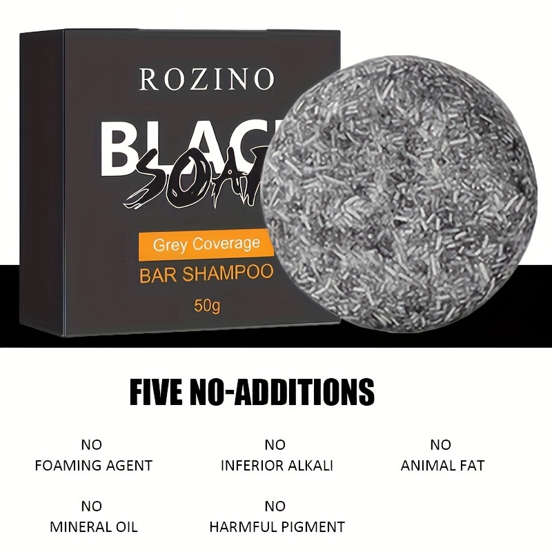 Men's Black Soap Gray Coverage Bar Shampoo Hair Soap - Temu