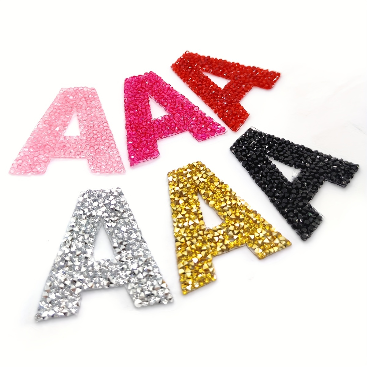26Pcs 3D Letter Patches Letter Iron On Letter Patches Rhinestone