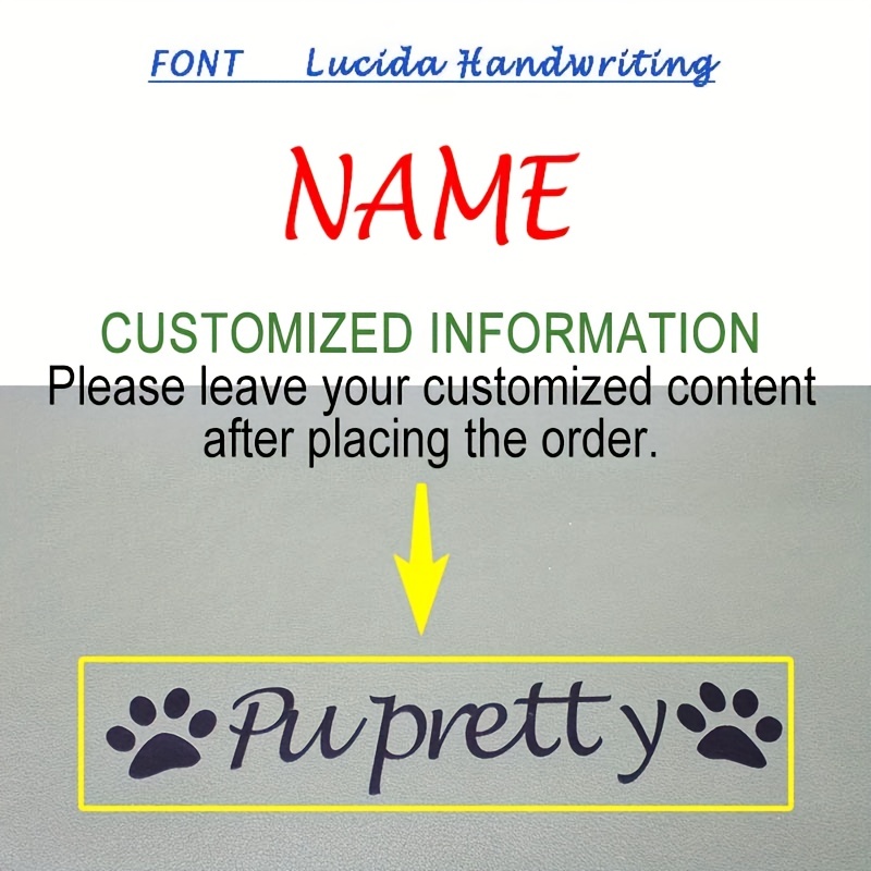 Customized Cat Dog Bowl Mats for Food and Water Personalized Pet