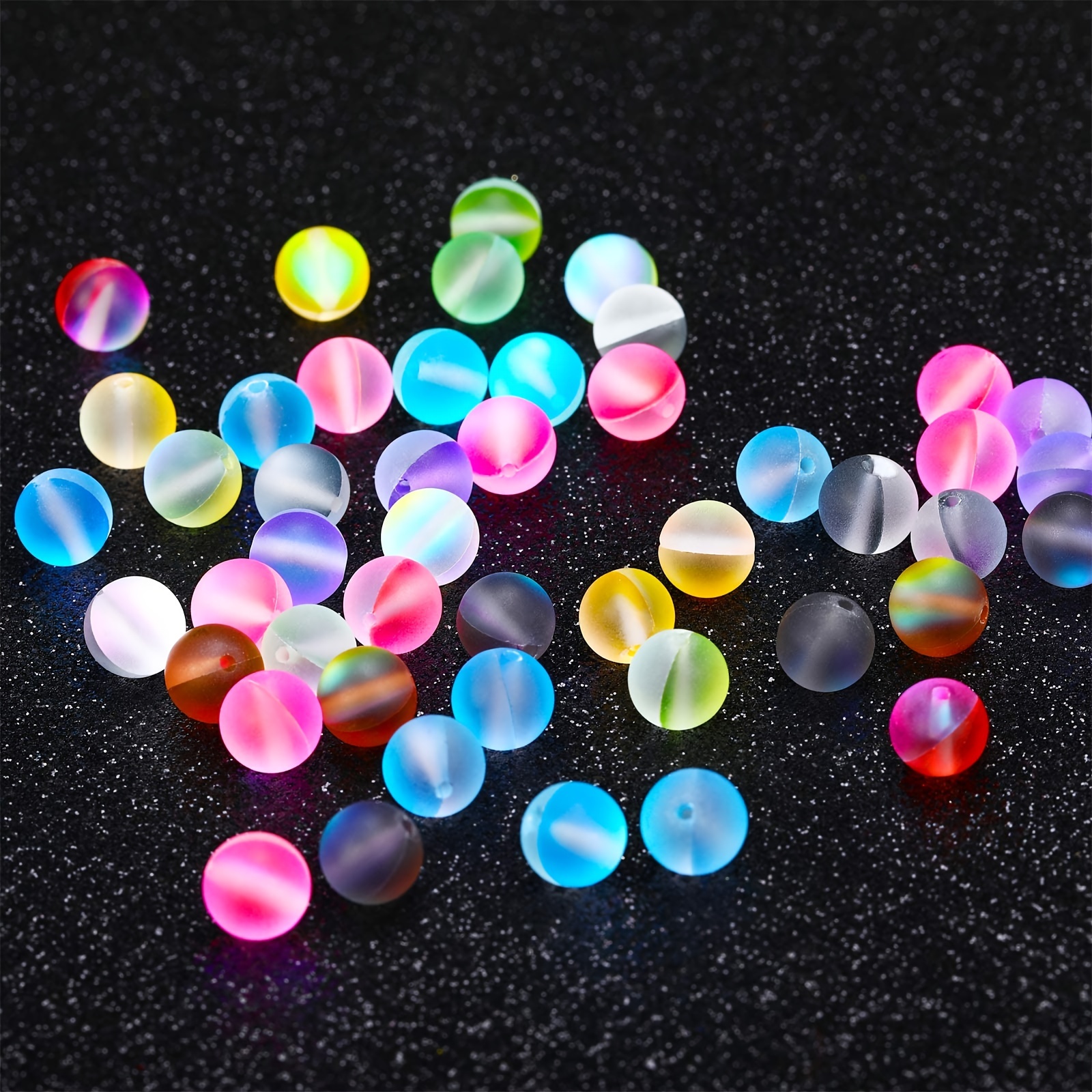 ccHuDE 200 Pcs Matte Crystal Glass Beads Mermaid Aurora Beads with Hole  Jewelry Making Crafts DIY 4mm
