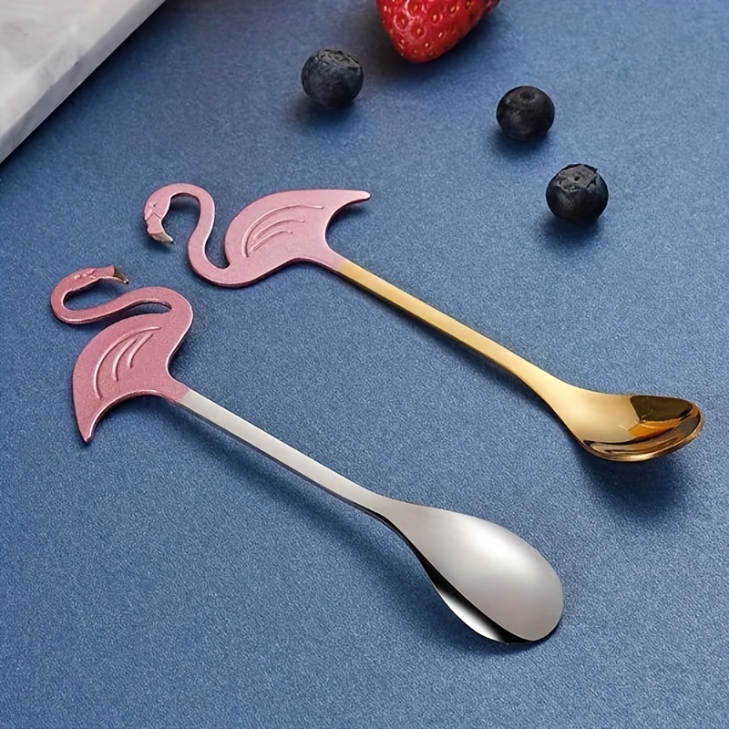 Creative Flamingo Coffee Spoon Stainless Steel Dessert Spoon - Temu Italy