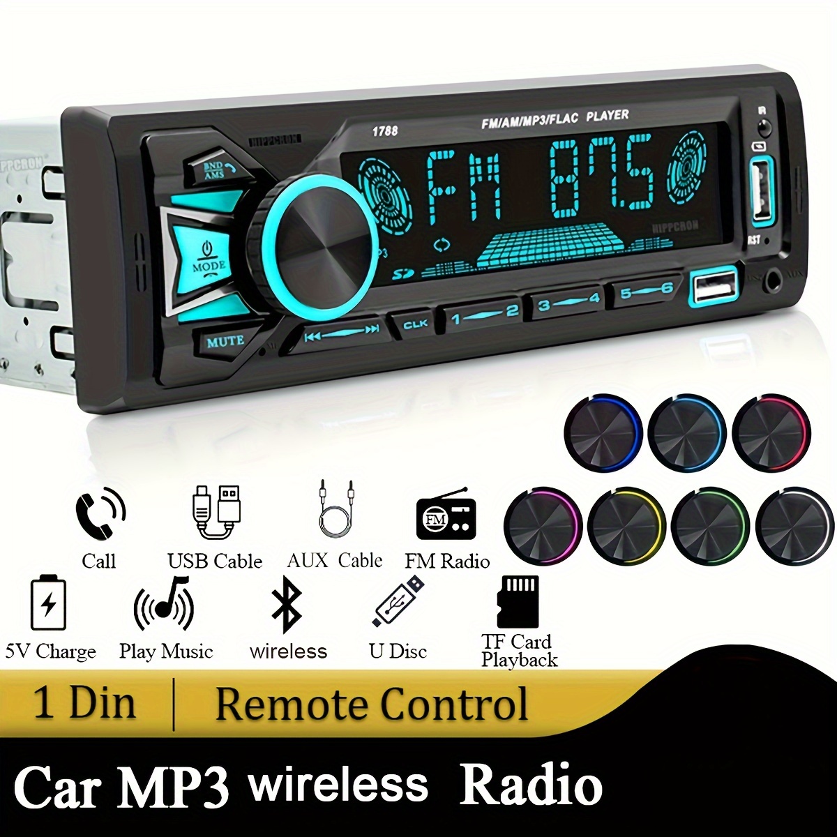 Radio estéreo DIN único para coche de 9 pulgadas con Apple Carplay