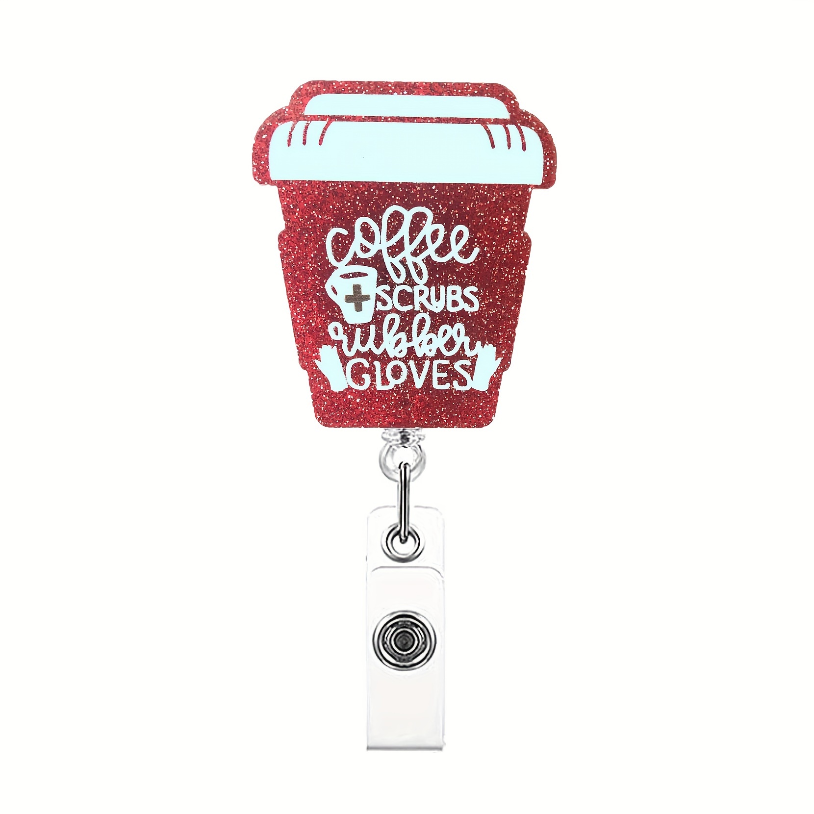 Coffee Cup Interchangeable Badge Reel