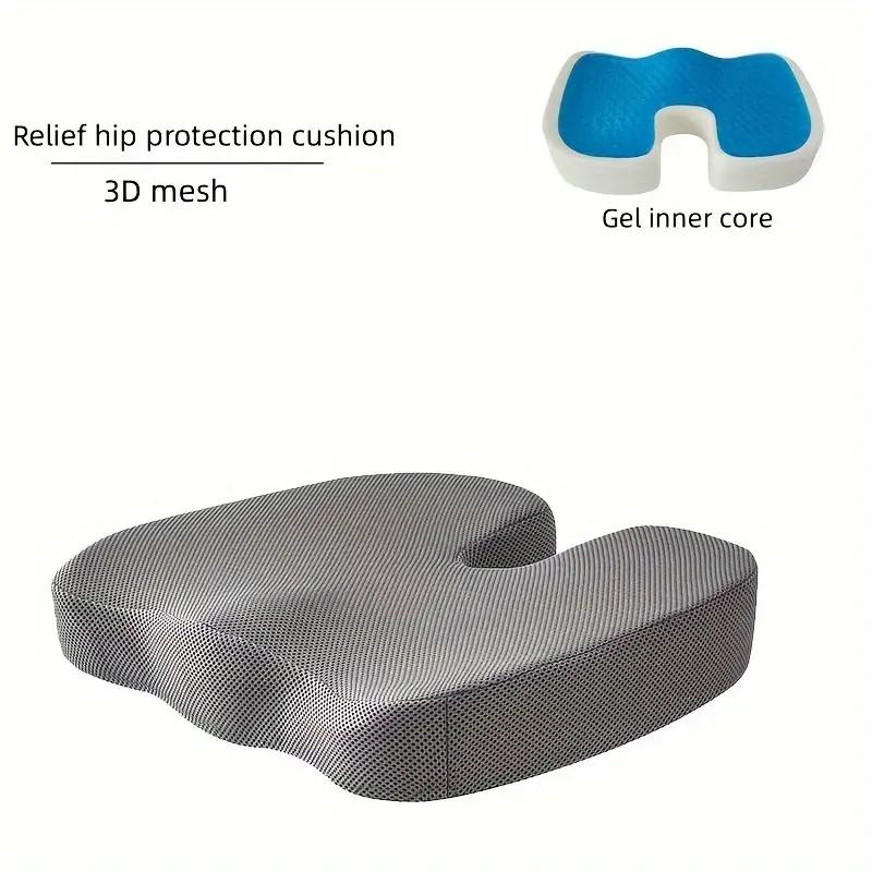 Relieve Back Pain With A Gel Memory Foam U-shaped Seat Cushion Massage Car  Office Chair! - Temu