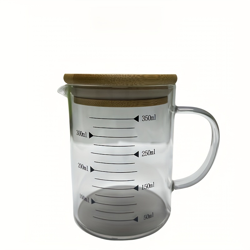 High Borosilicate Glass Measuring Cup with Lid Easy to Read Beaker for  Baking