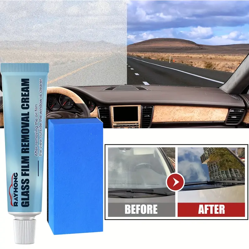 Car Glass Oil Film Remover Windshield Oil Water Spot Powerful Removal Cream  Glass Universal Rainproof Agent 30g