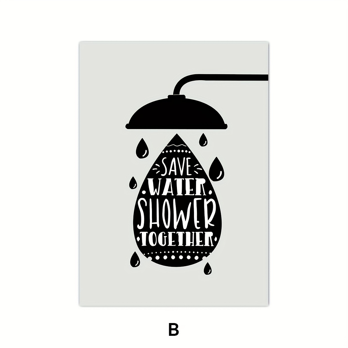 Black And White Bathroom Decor Poster Daily Necessities - Temu