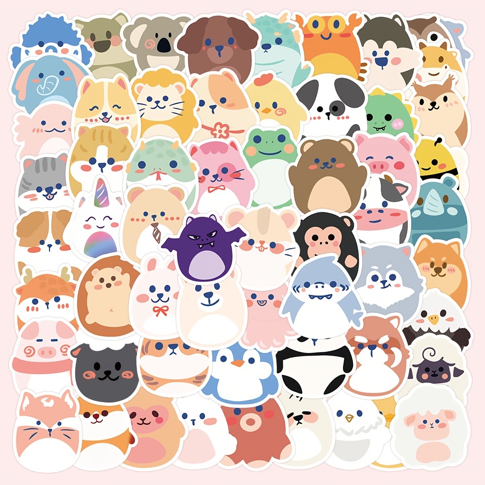 Cute Cartoon Animal Stickers Waterproof Vinyl Decals For - Temu