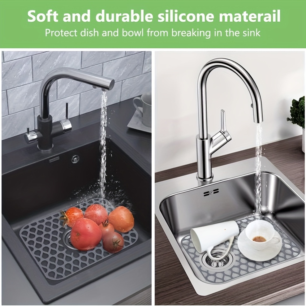 Silicone Sink Protector, Heat-resistant Sink Liner Mat, Anti-slip