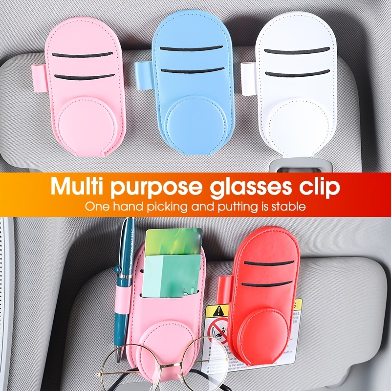 Car Glasses Holder Car Visor Sunglasses Holder Pen Holder - Temu