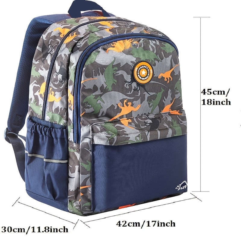 Kids Waterproof Backpack Large Capacity Dinosaur Schoolbag