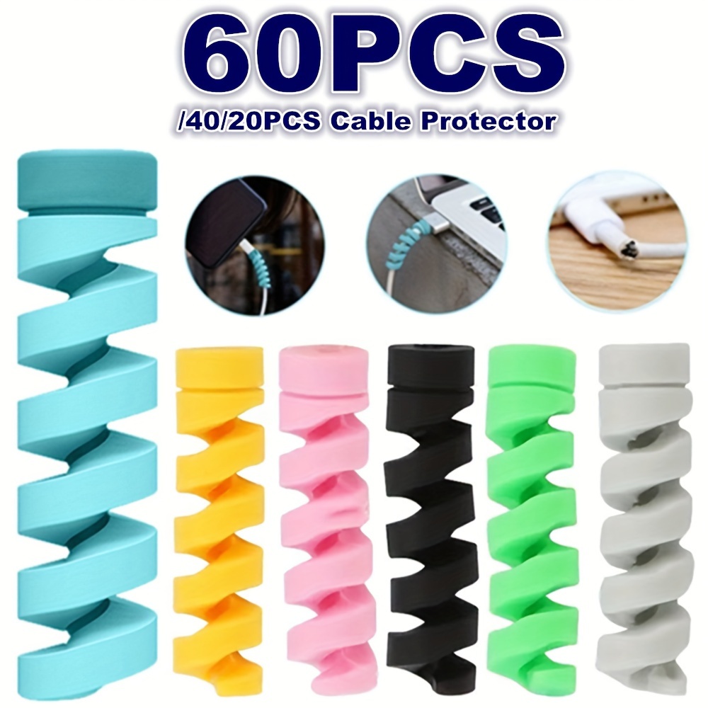 24 Pcs Silicone Charging Cable Protector Set - Spiral Cord Saver