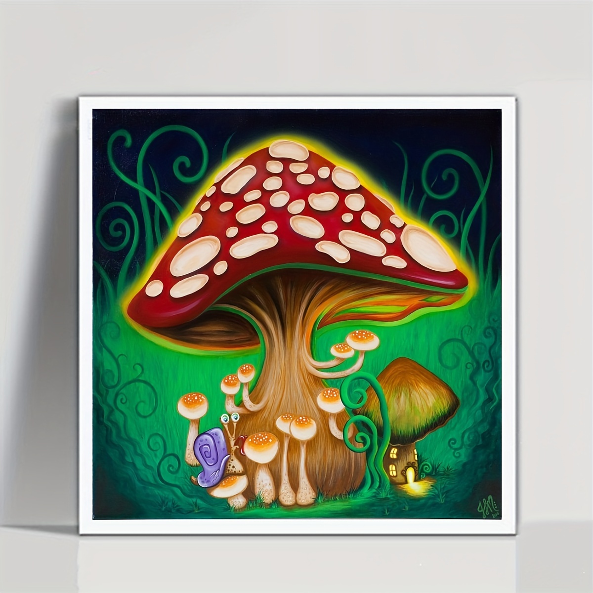 vigegu diamond painting kits for adults - mushroom flower eye skeleton moon  diy 5d diamond art kits